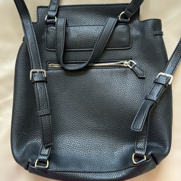 Guess Varsity Black Pebble Grain Adjustable Strap Backpack - Picture 5 of 9